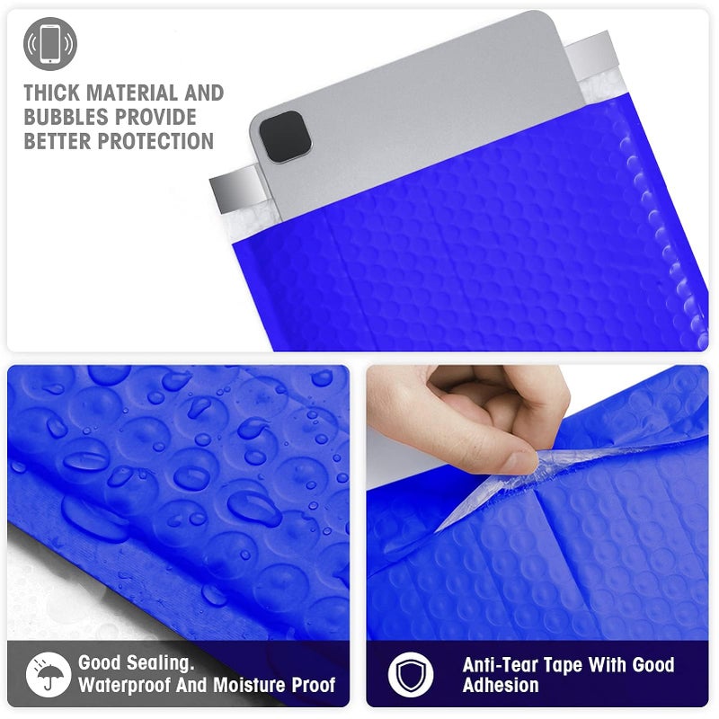 Metronic Bubble Mailers 8.5x12 25 Pack Waterproof Padded Envelopes Usable Size 8.5x11 Self-Seal Adhesive Bubble Mailer for Gifts Packaging, Mailing, Shipping, Small Business, Boutique, Royal Blue - Image 4